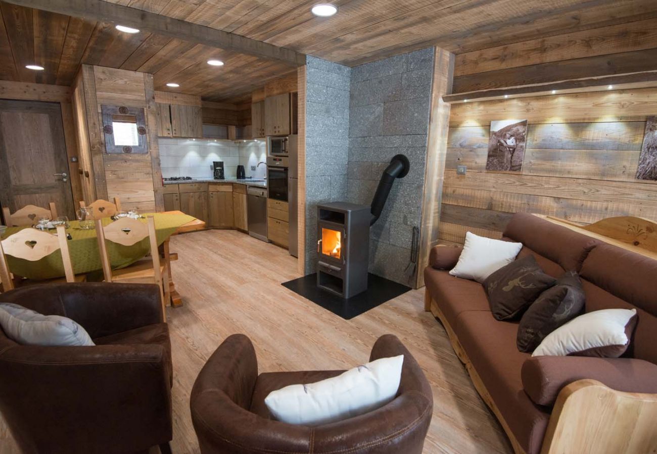 magnifique salon avec poêle à bois cocooning et familial